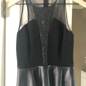 Sachin and Babi leather and jeweled peplum tank